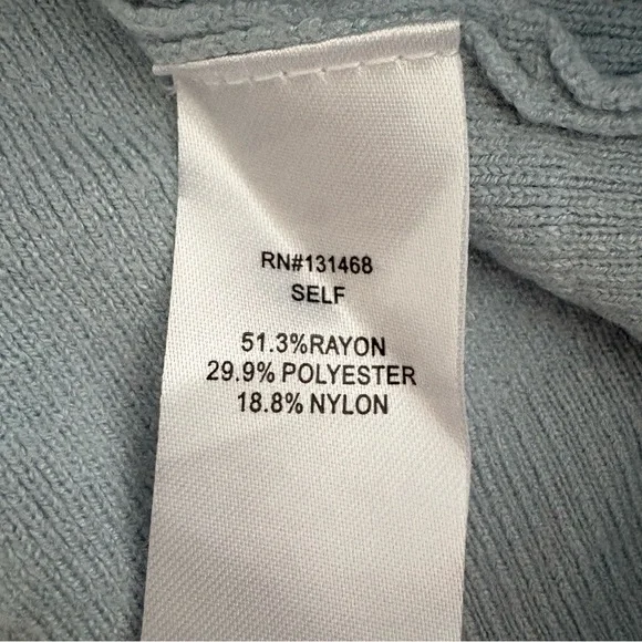 VICI Size Small Light Blue Mock Neck Sweater | Soft Knit Pullover | Minimalist - Picture 7 of 8